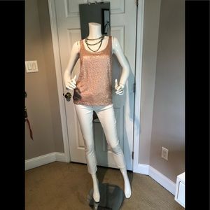 Talbots champagne pink sequins camisole